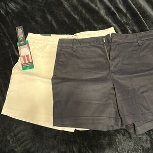 Banana republic Chino shorts. Two pairs, white and black. NWT